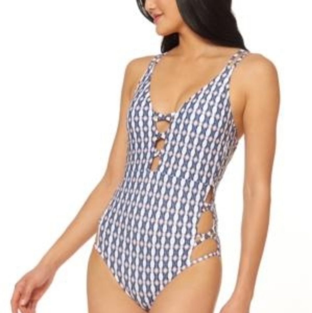 Jessica Simpson Venice Beach Plunge Swimsuit S NWOT‎